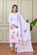 Soft Pink Floral Harmony Pakistani Kurta Set with Dupatta