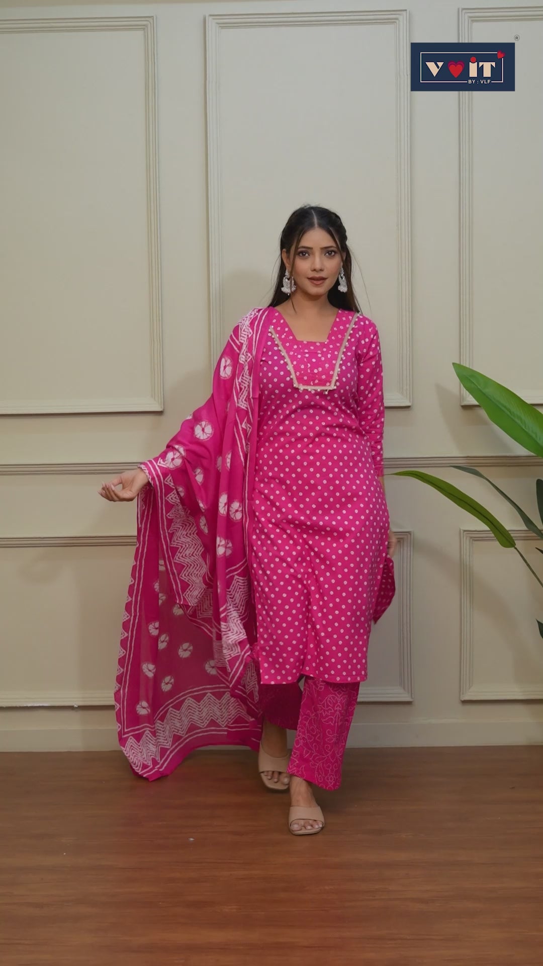 Garden Bloom Pakistani Floral Print Suit Set with Dupatta